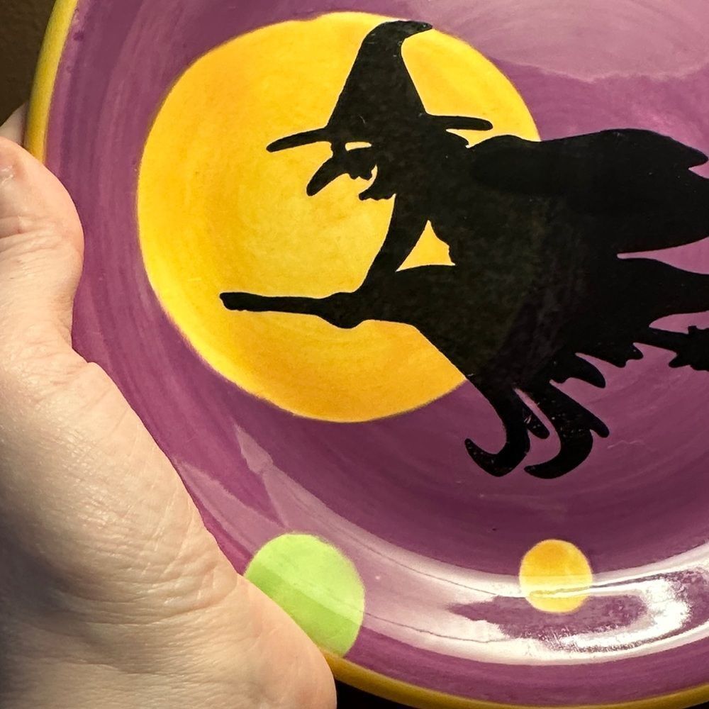 Purple Witch Halloween Plate - Picture 5 of 10